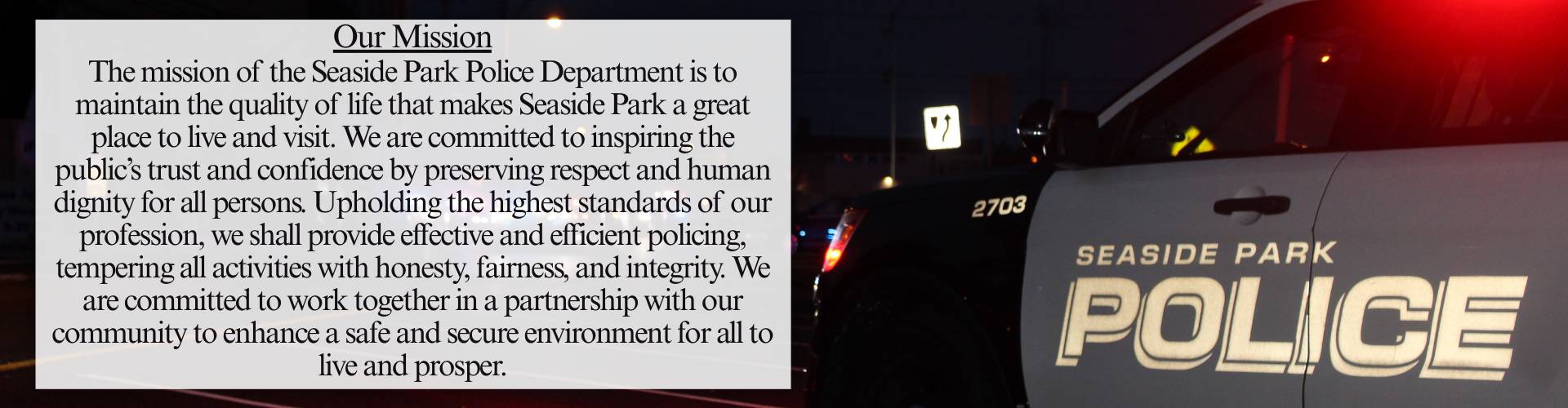 Seaside Park Police Department Mission Statement